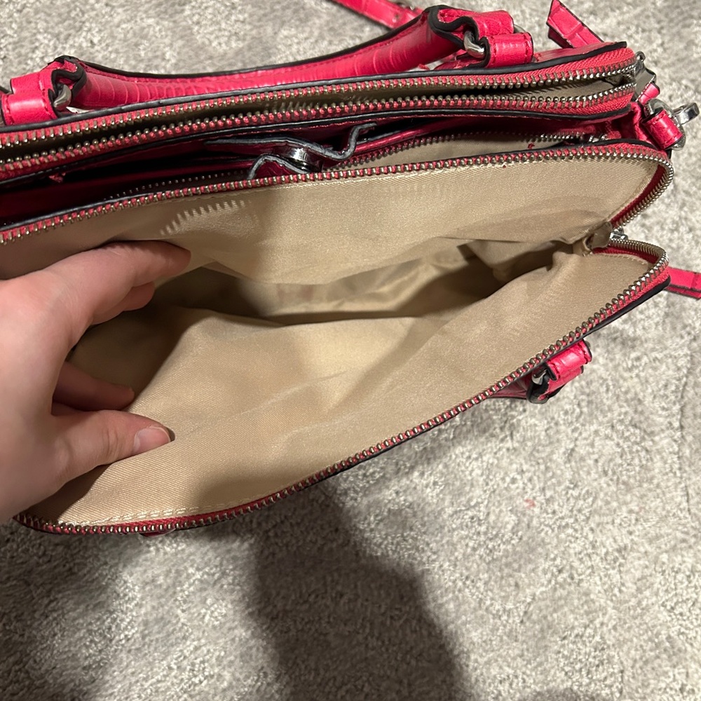 Pink Croc-Embossed Handbag - Picture 5 of 10
